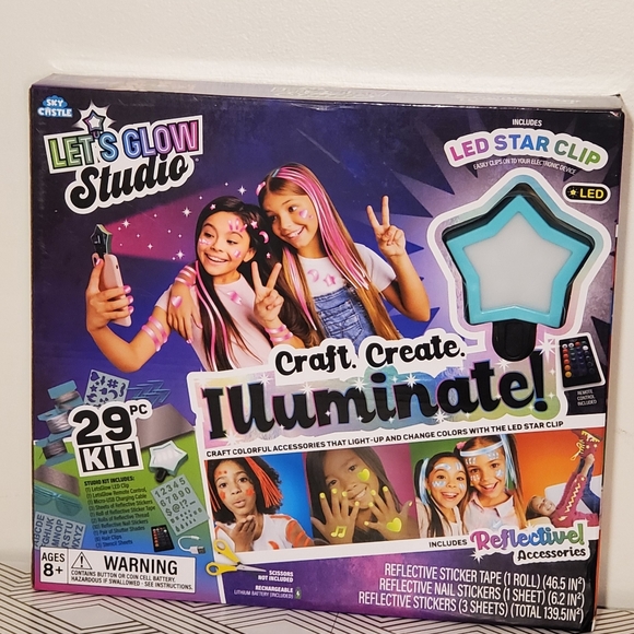 Sky Castle Let's Glow Studio - DIY Art/Crafts Influencer Video Creator Kit NEW - Picture 11 of 11